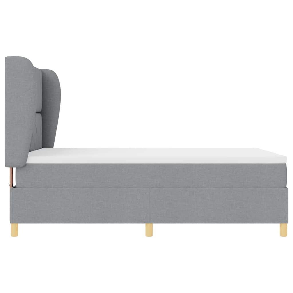 Krevet s opruga kutije Svijetlo siva 200 x 160 cm tkanina