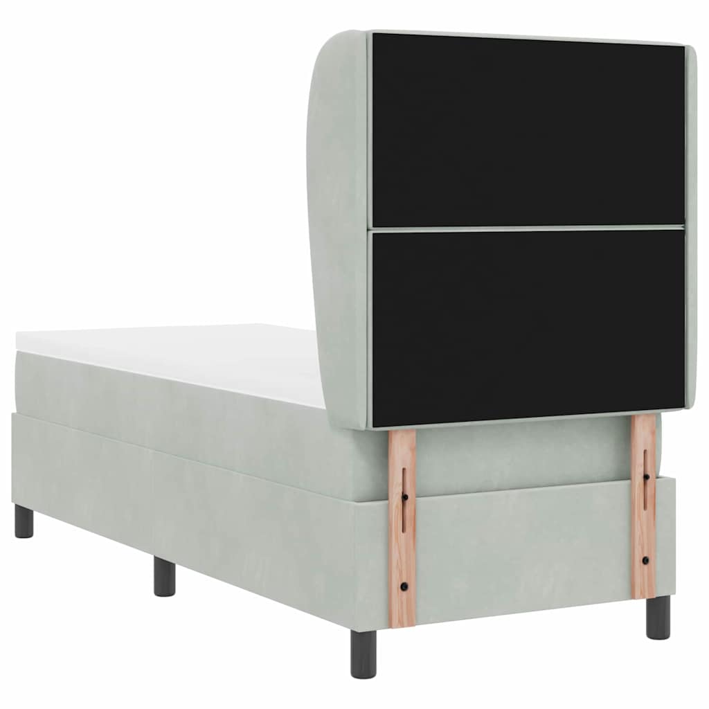 Krevet s opruga kutije Svijetlo siva 200 x 80 cm Baršun
