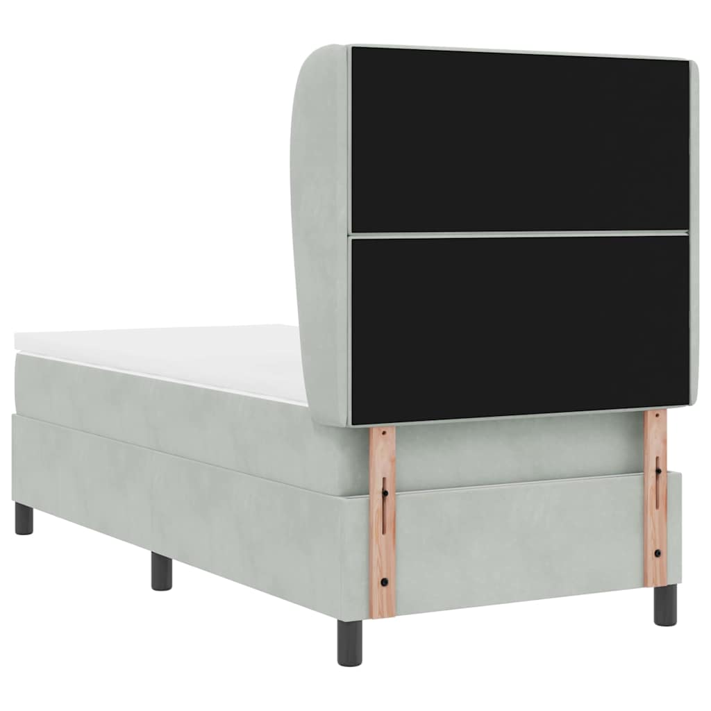 Krevet s opruga kutije Svijetlo siva 200 x 90 cm Baršun