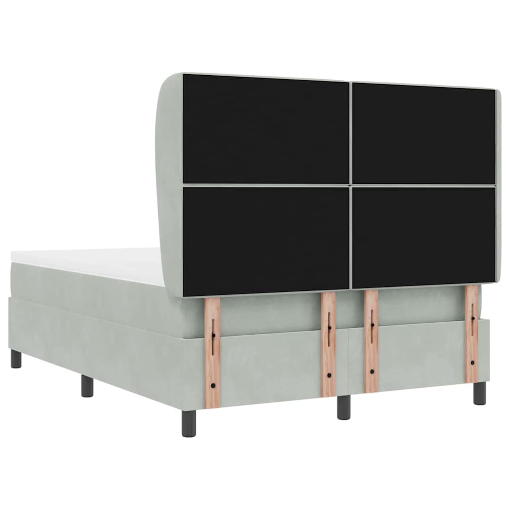 Krevet s opruga kutije Svijetlo siva 200 x 140 cm Baršun