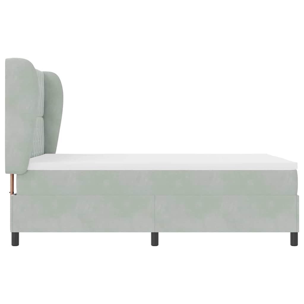 Krevet s opruga kutije Svijetlo siva 200 x 140 cm Baršun