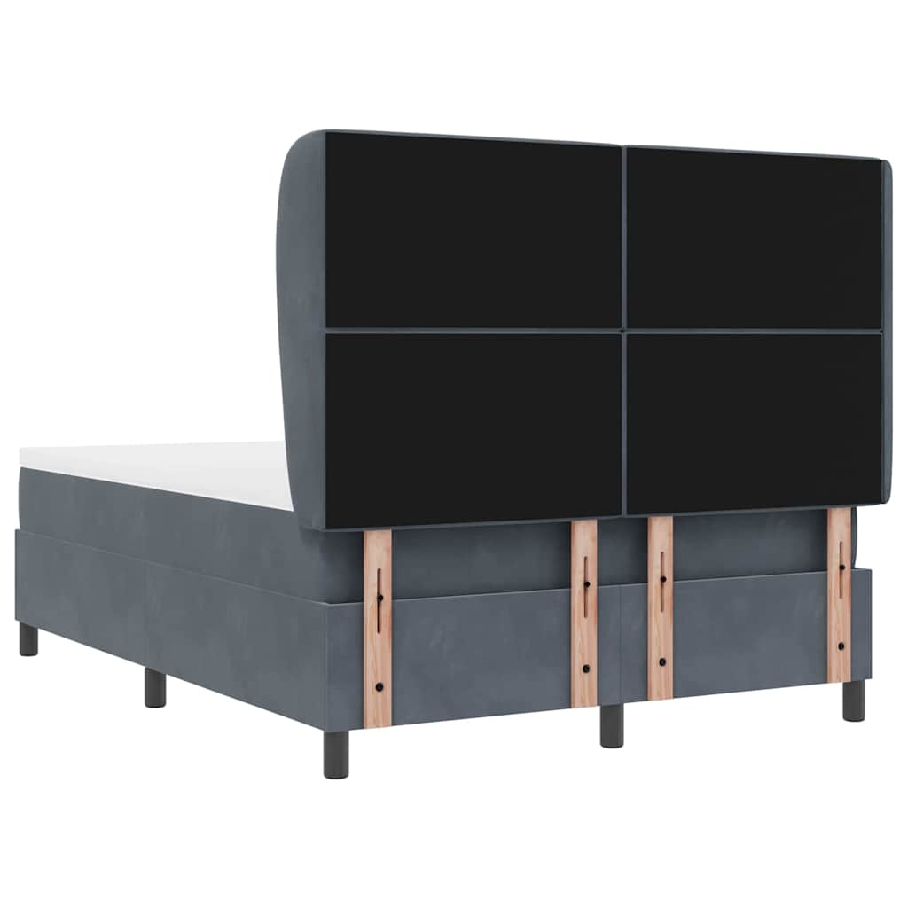 Krevet s opruga kutije Tamno siva 200 x 140 cm Baršun