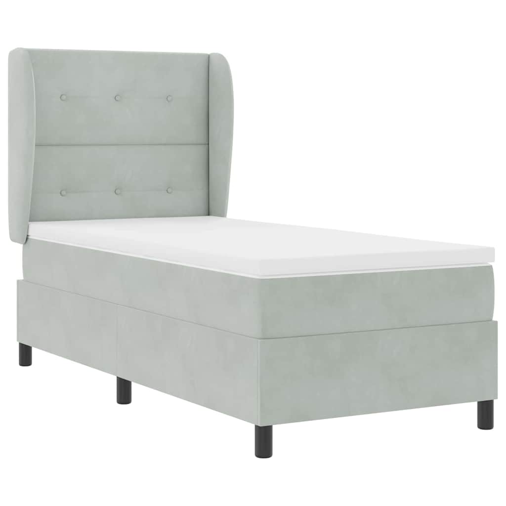 Krevet s opruga kutije Svijetlo siva 200 x 80 cm Baršun