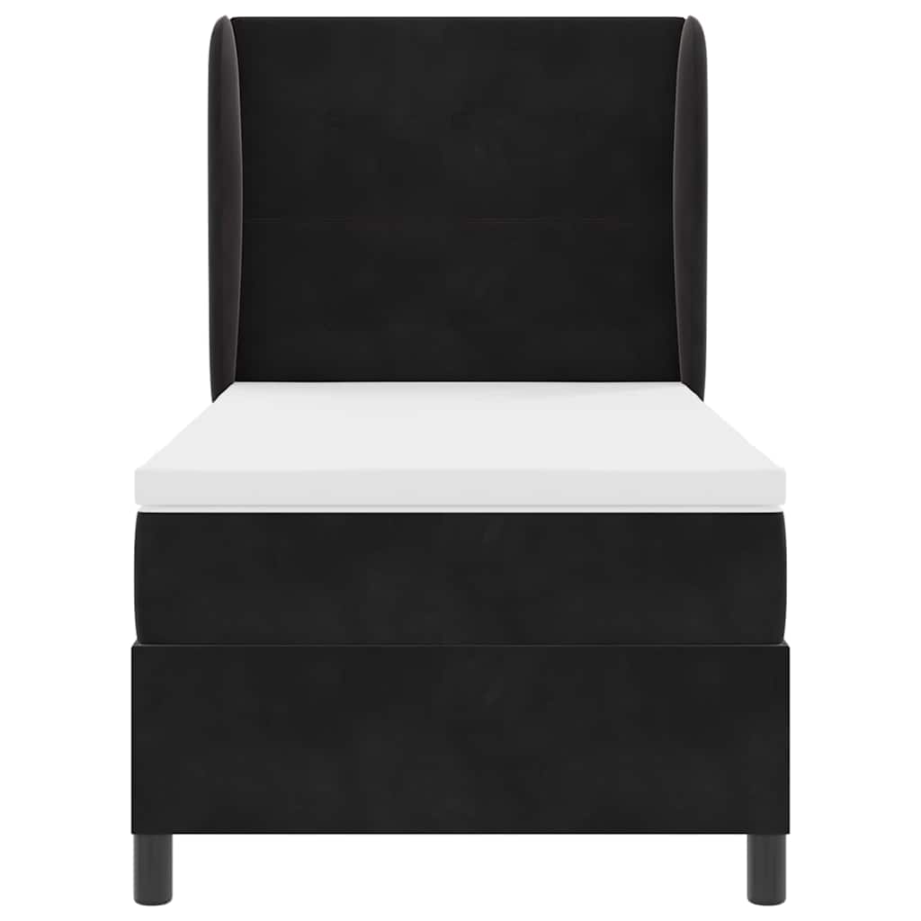 Krevet s opruga kutije s madracem Crna 200 x 80 cm Baršun
