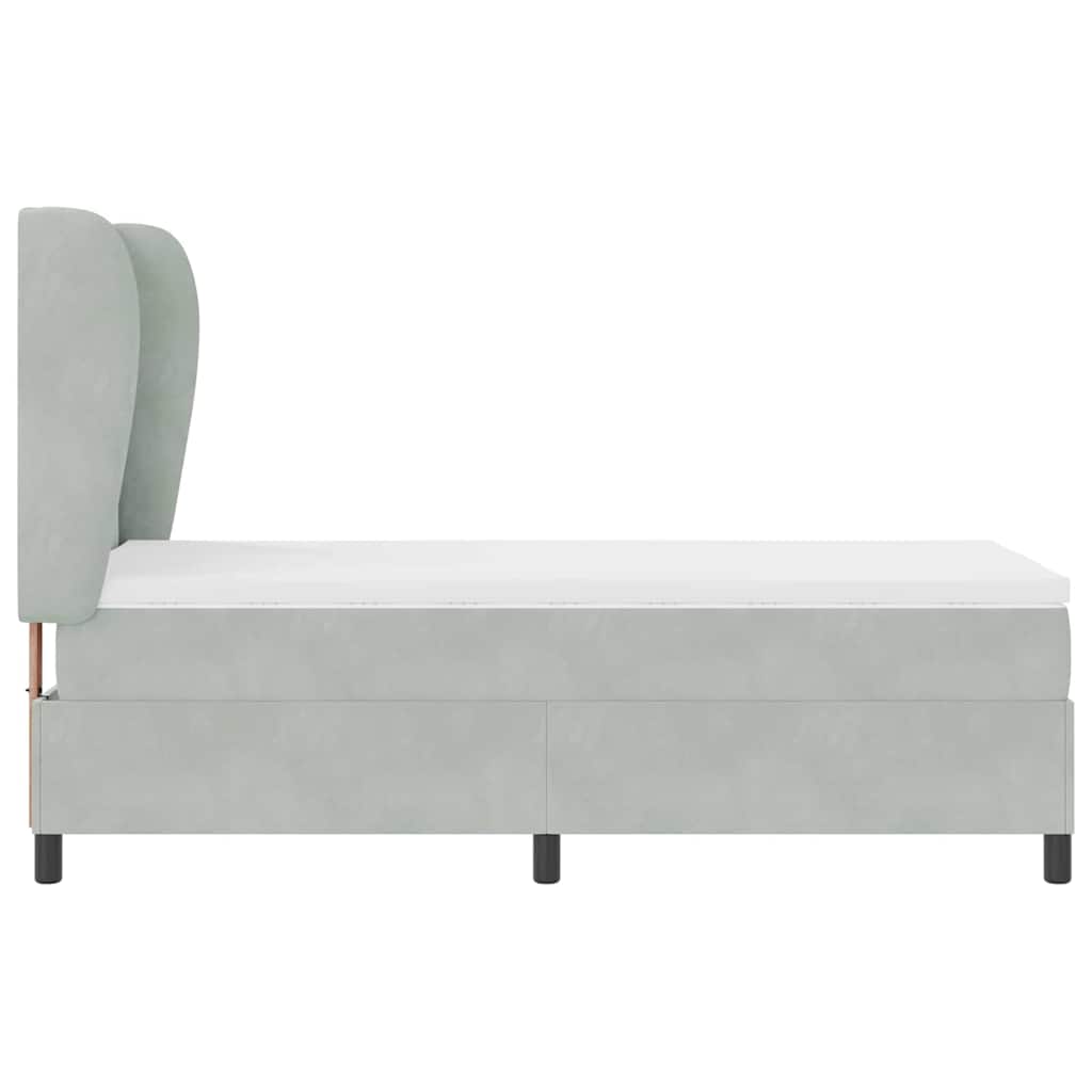 Krevet s opruga kutije Svijetlo siva 190 x 90 cm Baršun