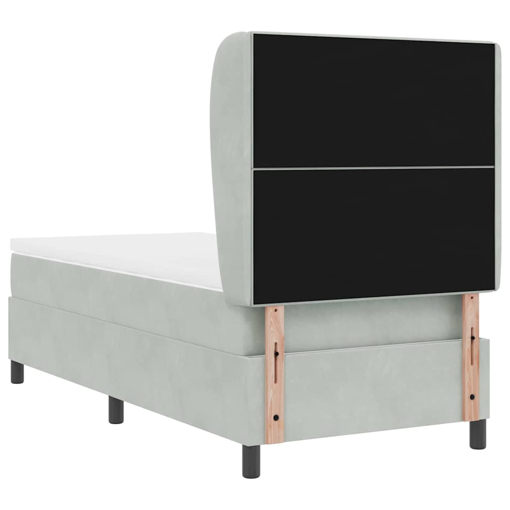 Krevet s opruga kutije Svijetlo siva 200 x 100 cm Baršun