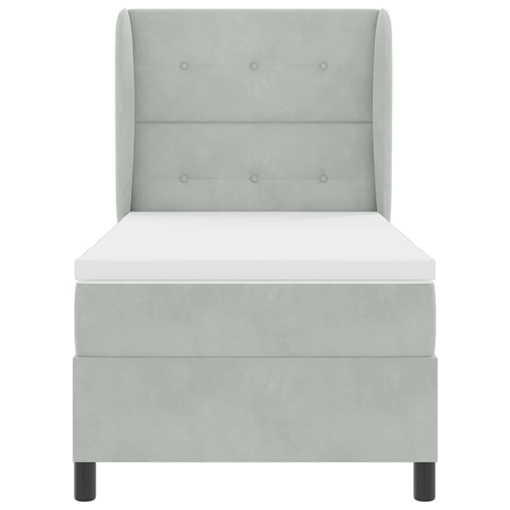 Krevet s opruga kutije Svijetlo siva 200 x 100 cm Baršun