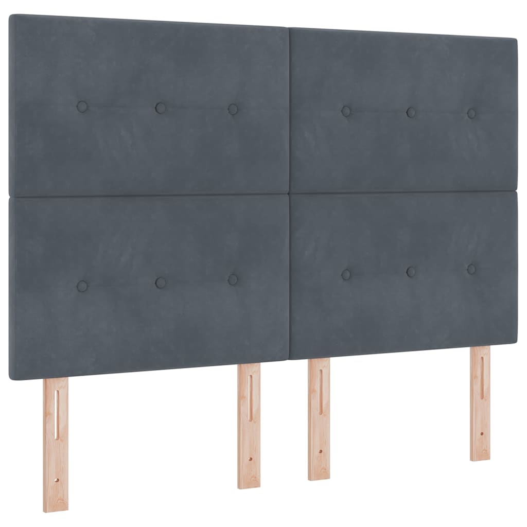 Krevet s opruga kutije Tamno siva 200 x 140 cm Baršun