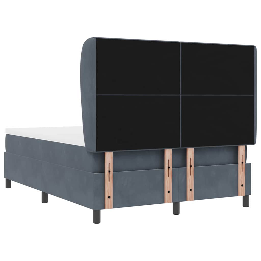 Krevet s opruga kutije Tamno siva 200 x 140 cm Baršun