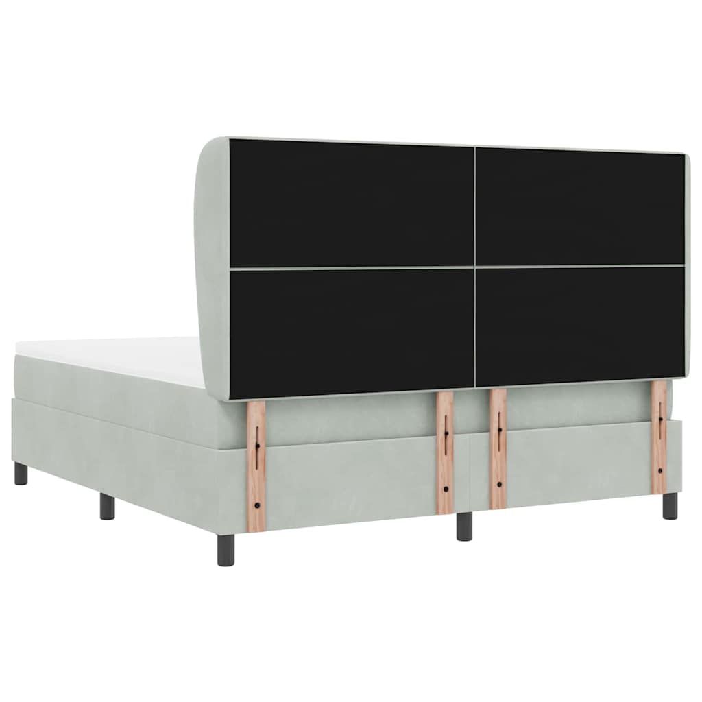 Krevet s opruga kutije Svijetlo siva 200 x 180 cm Baršun