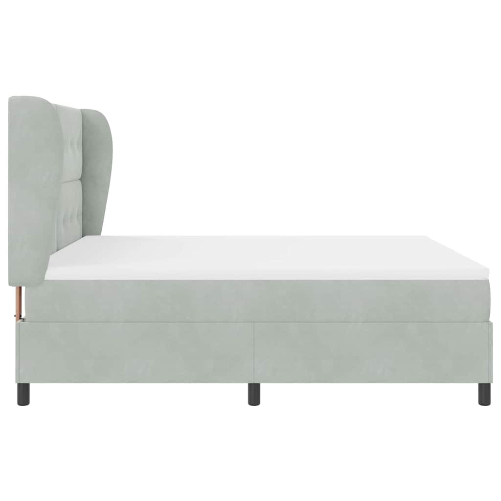 Krevet s opruga kutije Svijetlo siva 200 x 180 cm Baršun