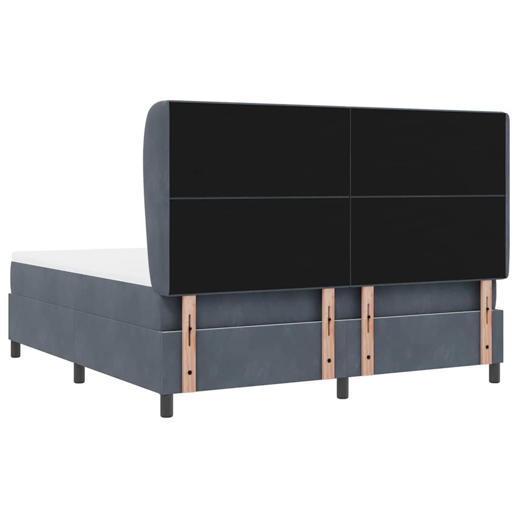 Krevet s opruga kutije Tamno siva 200 x 180 cm Baršun
