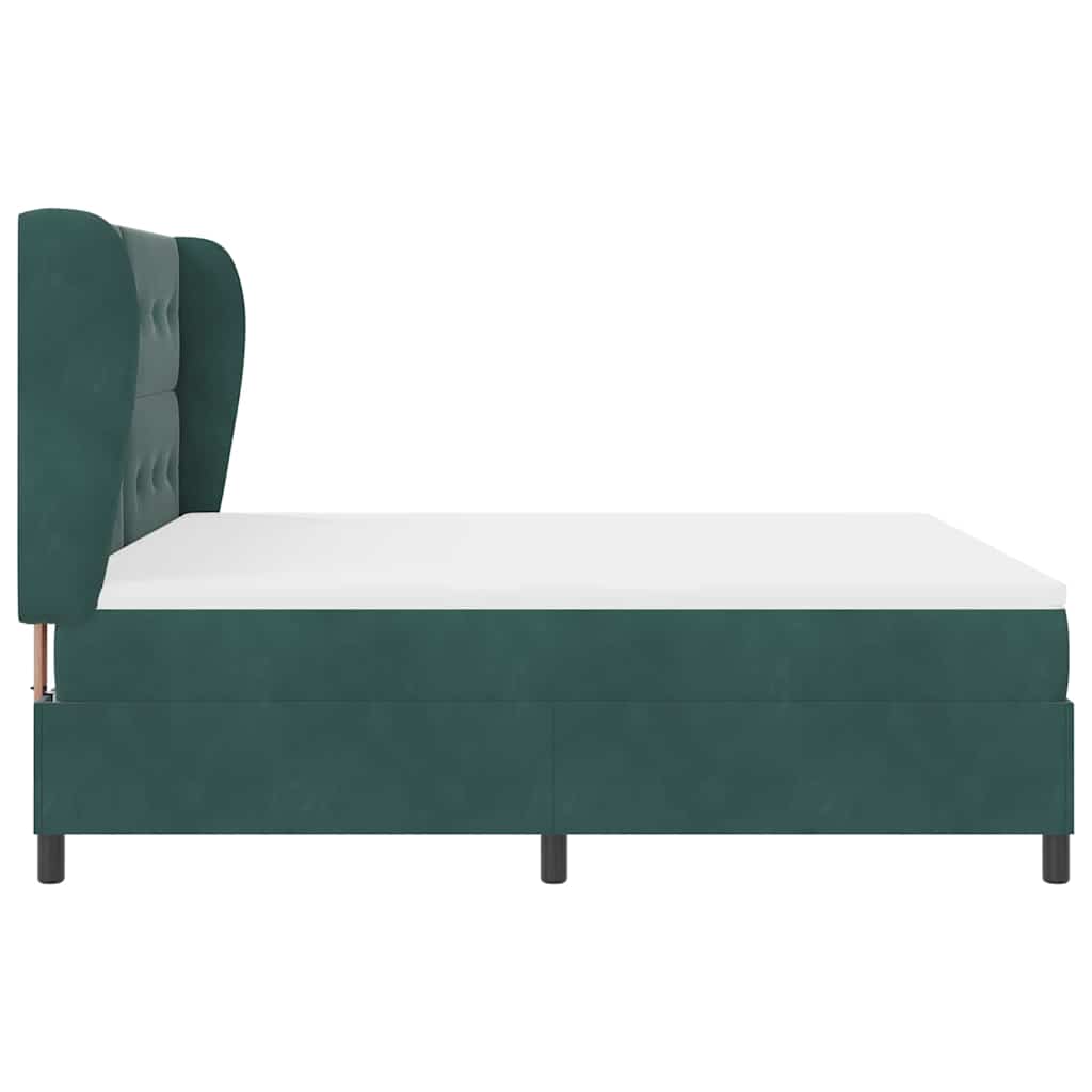 Krevet s opruga kutije Tamnozelena 200 x 180 cm Baršun