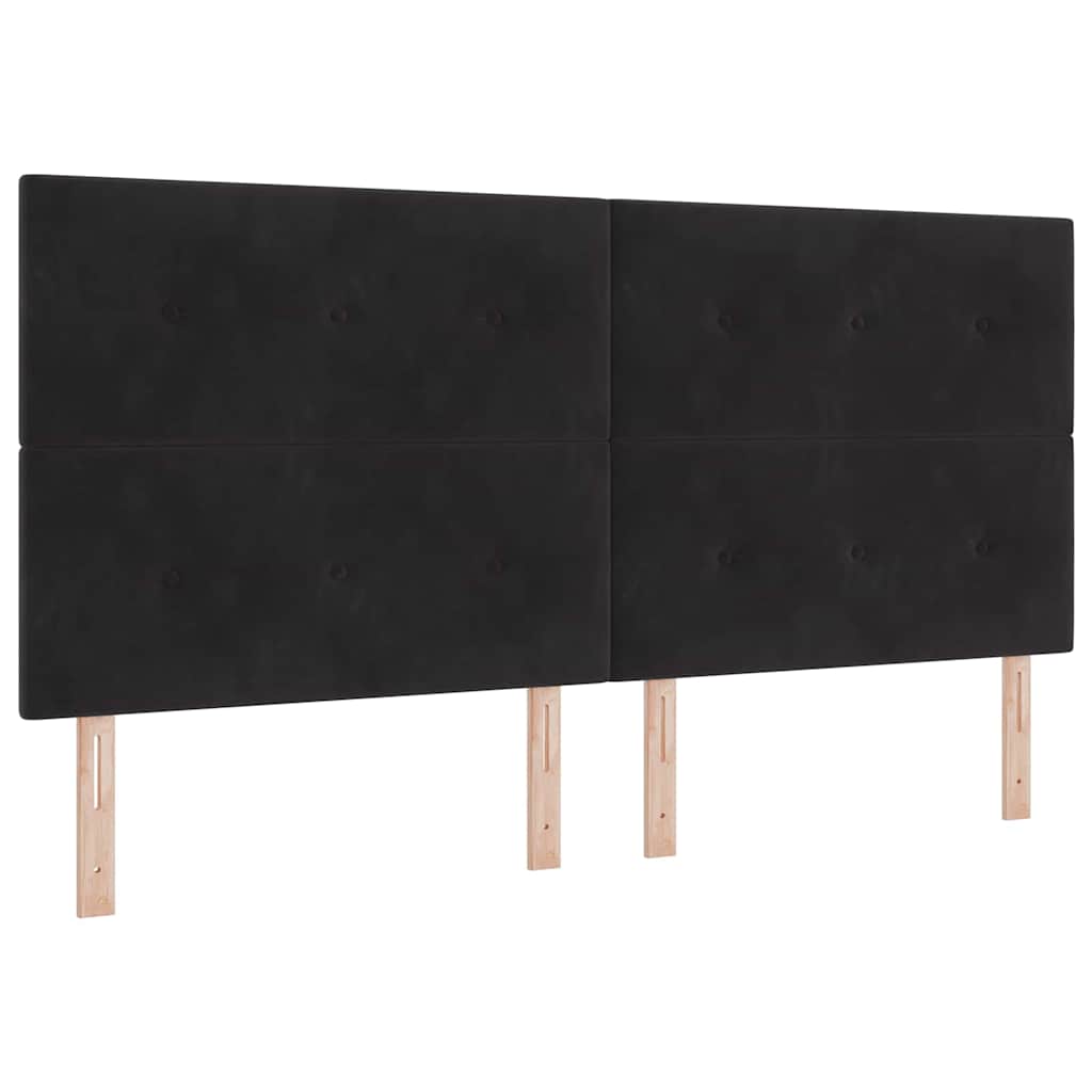 Krevet s opruga kutije s madracem Crna 200 x 200 cm Baršun