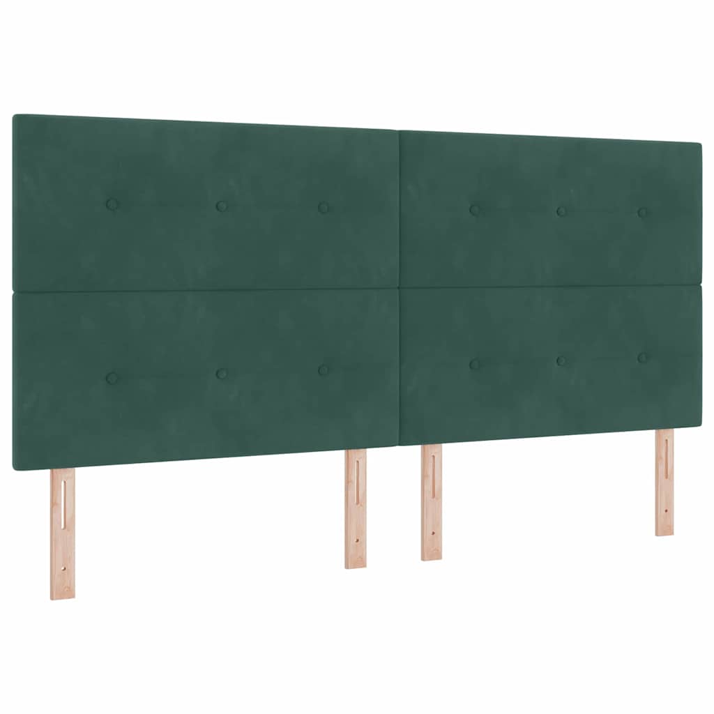 Krevet s opruga kutije Tamnozelena 200 x 200 cm Baršun