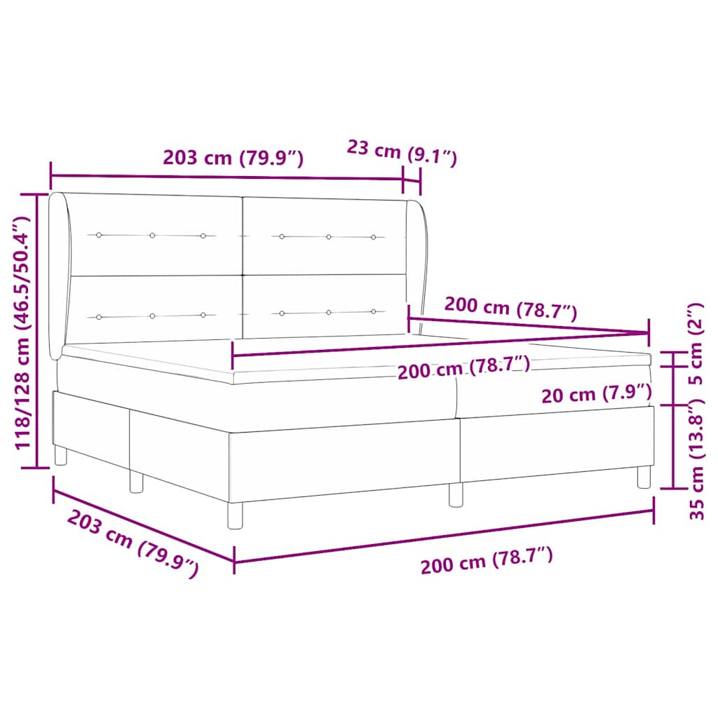 Krevet s opruga kutije Tamnozelena 200 x 200 cm Baršun