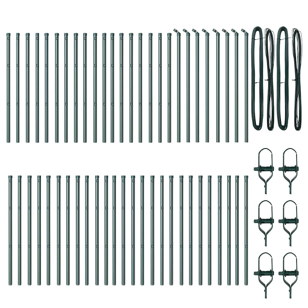 Stup za ogradu 52 pcs Zelena 3,2 x 3,2 x 100 cm