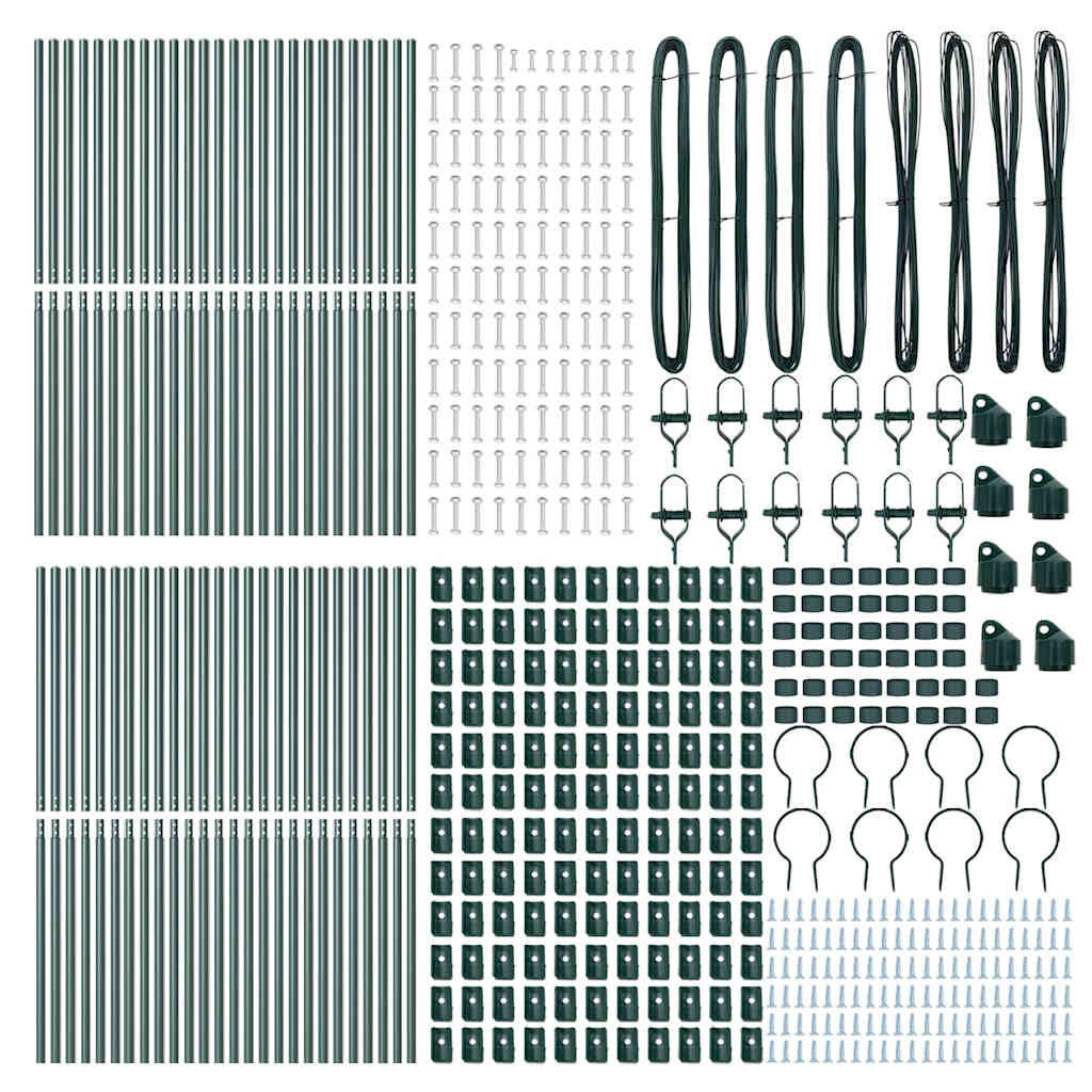 Stup za ogradu 52 pcs Zelena 3,2 x 3,2 x 150 cm