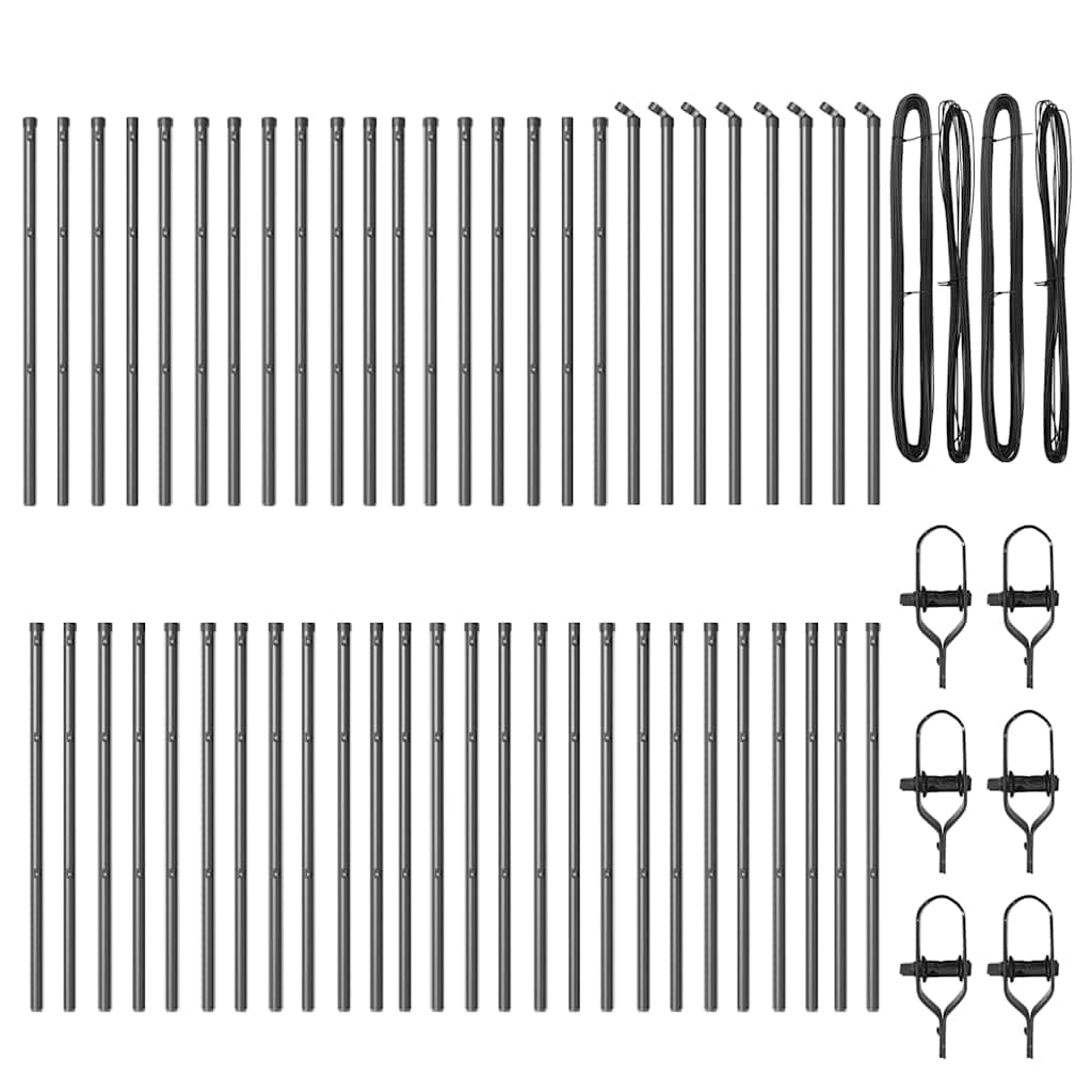 Stup za ogradu 52 pcs Siva 3,2 x 3,2 x 80 cm