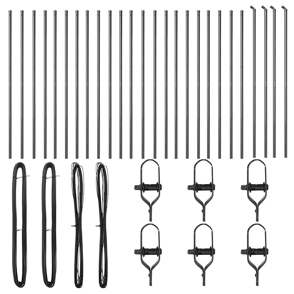 Stup za ogradu 26 pcs Siva 3,2 x 3,2 x 150 cm