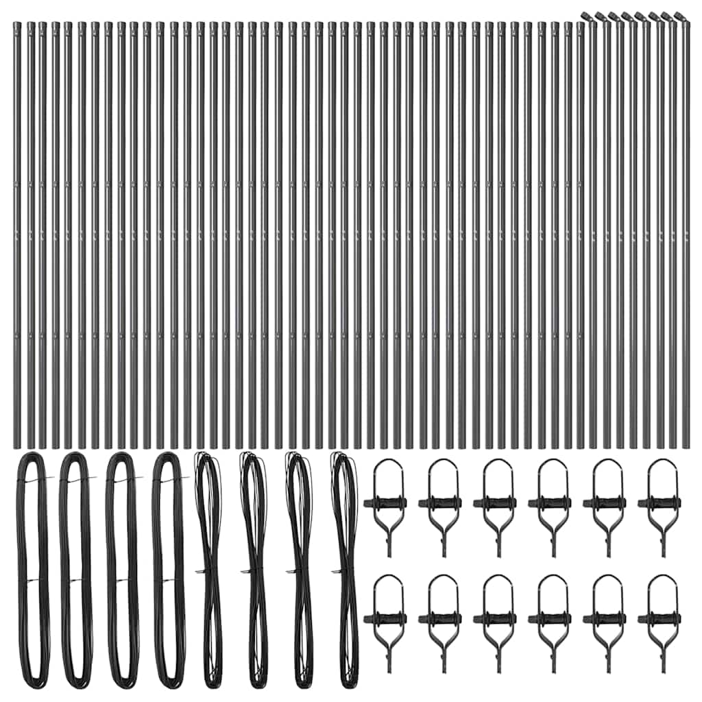 Stup za ogradu 52 pcs Siva 3,2 x 3,2 x 190 cm
