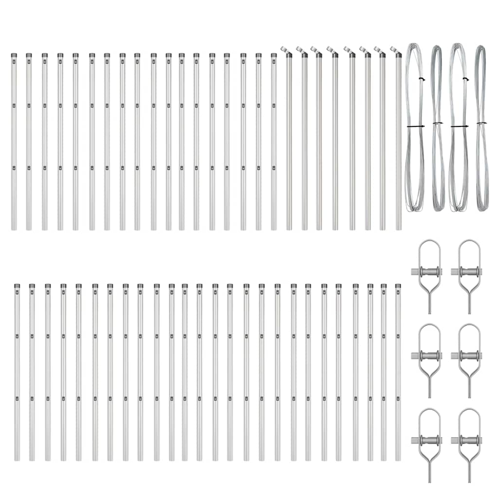 Stup za ogradu 52 pcs Siva 3,2 x 3,2 x 100 cm