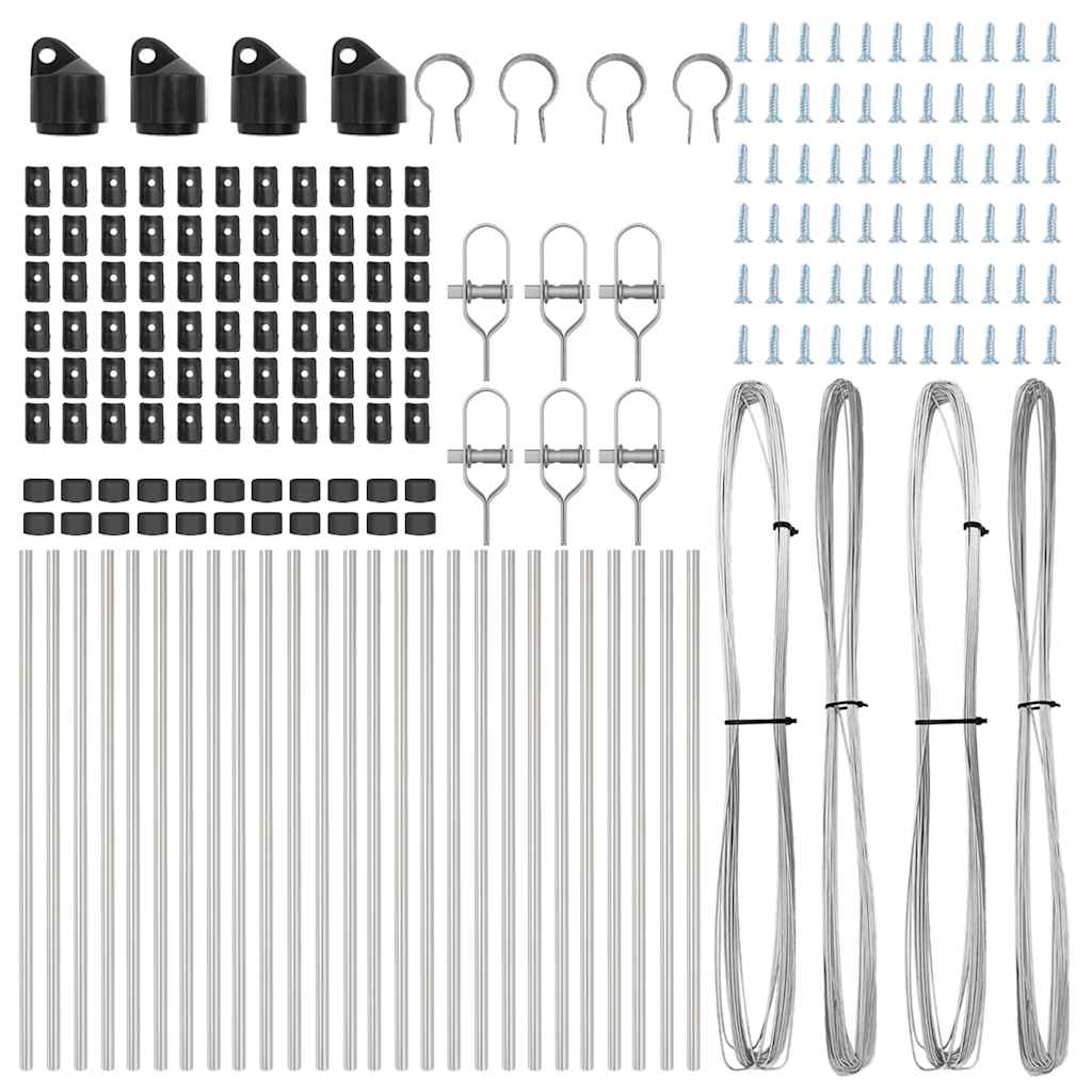 Stup za ogradu 26 pcs Siva 3,2 x 3,2 x 120 cm