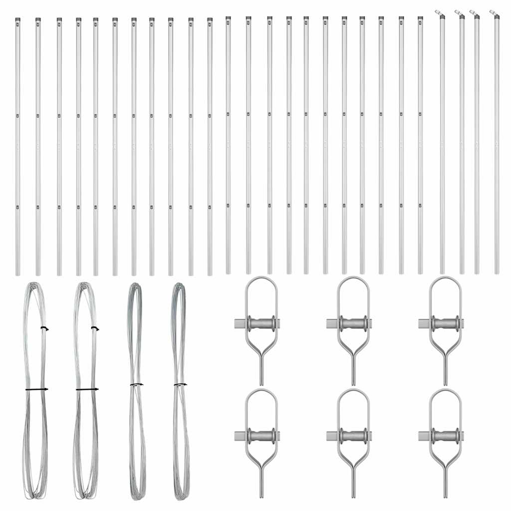 Stup za ogradu 26 pcs Siva 3,2 x 3,2 x 190 cm
