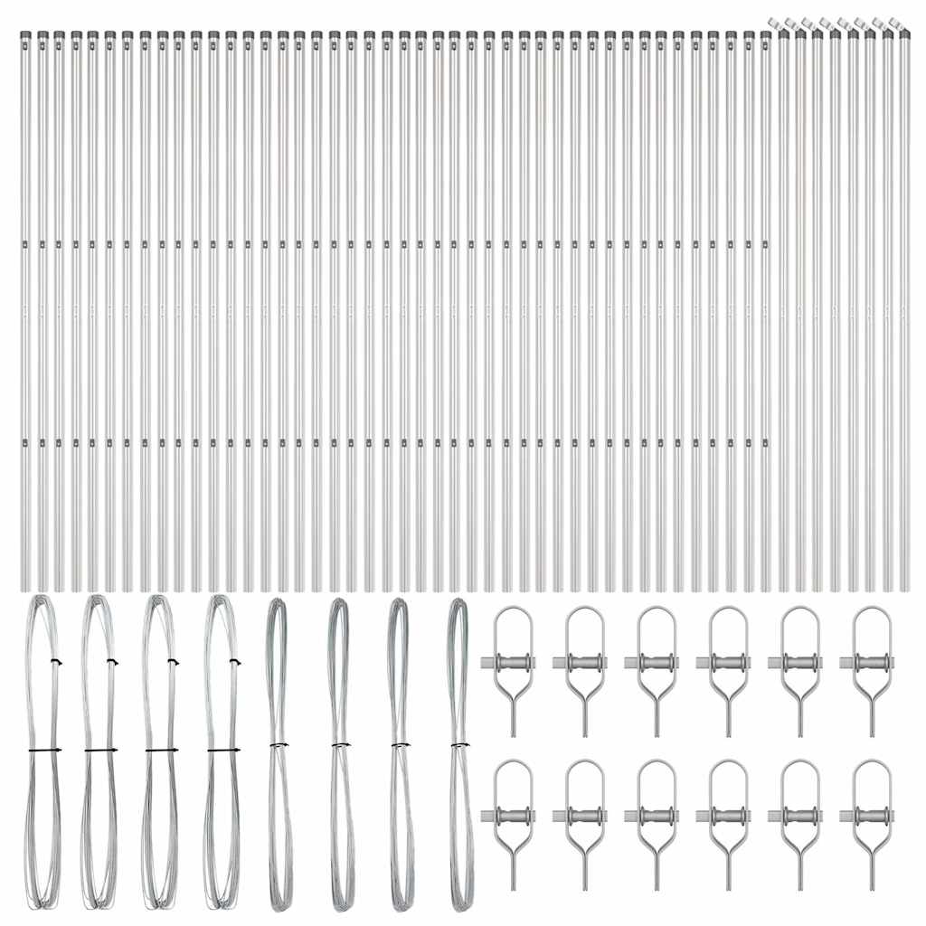Stup za ogradu 52 pcs Siva 3,2 x 3,2 x 190 cm