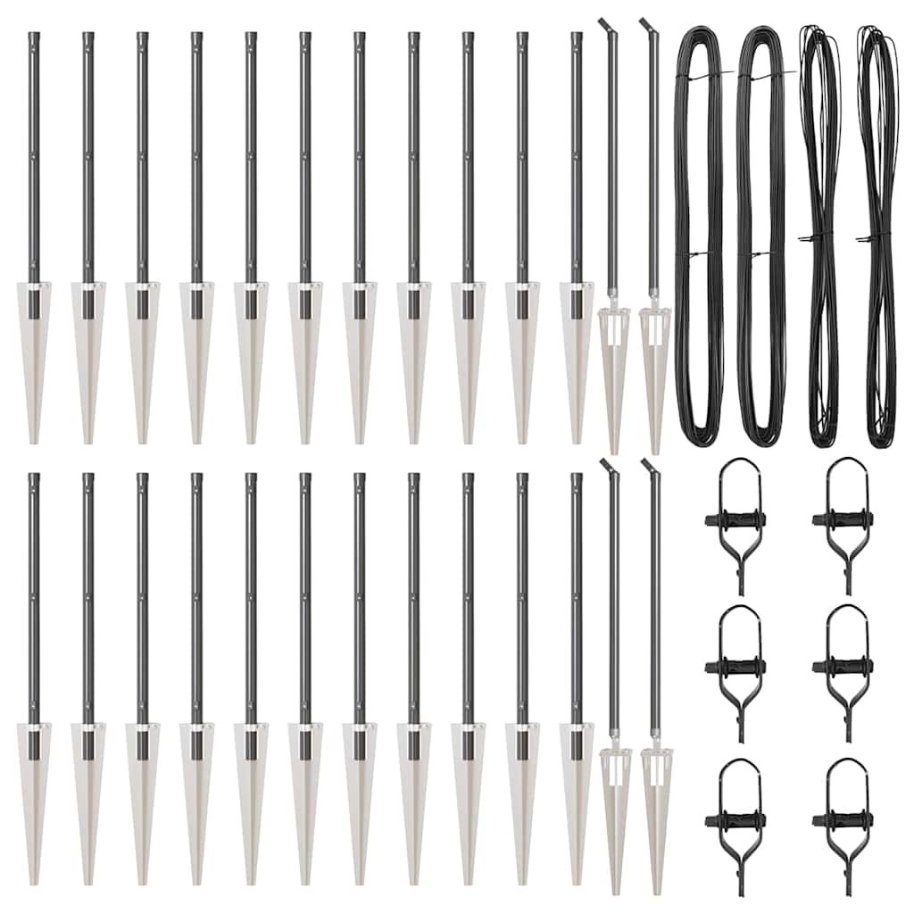 Stup za ogradu 26 pcs Siva 3,2 x 3,2 x 105 cm