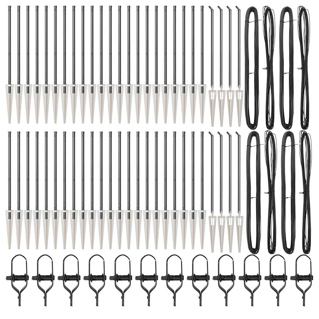 Stup za ogradu 52 pcs Siva 3,2 x 3,2 x 145 cm