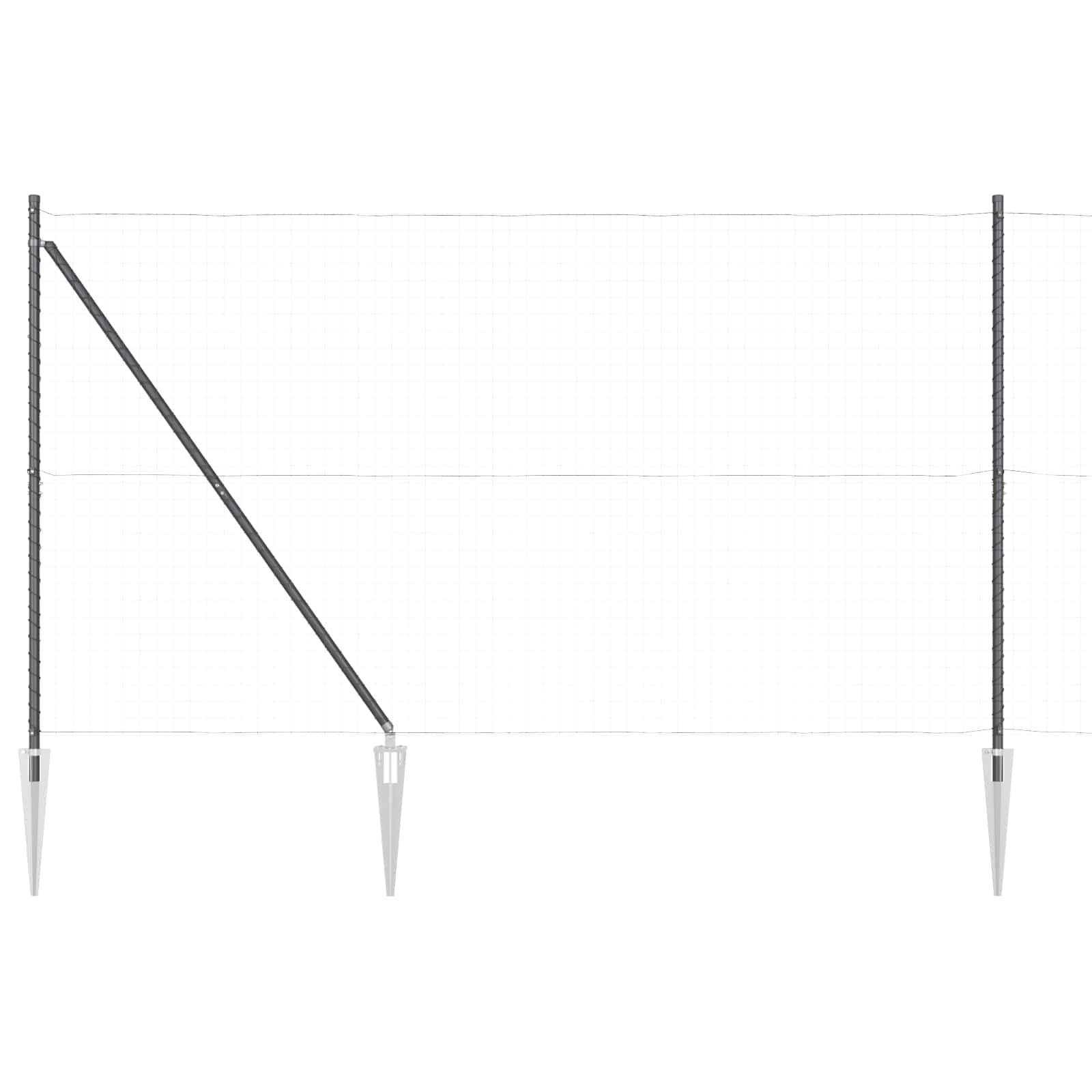 Stup za ogradu 52 pcs Siva 3,2 x 3,2 x 225 cm