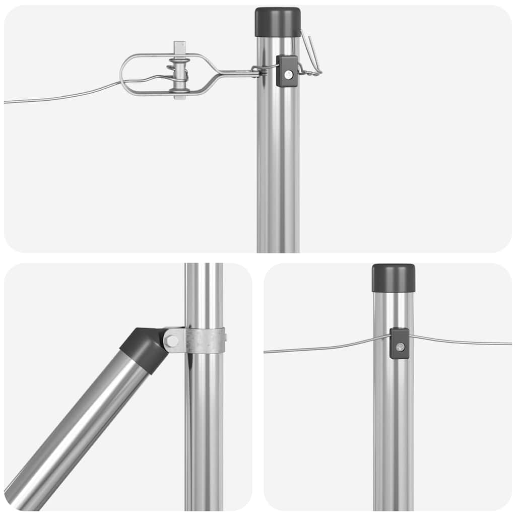 Stup za ogradu 26 pcs Siva 3,2 x 3,2 x 105 cm