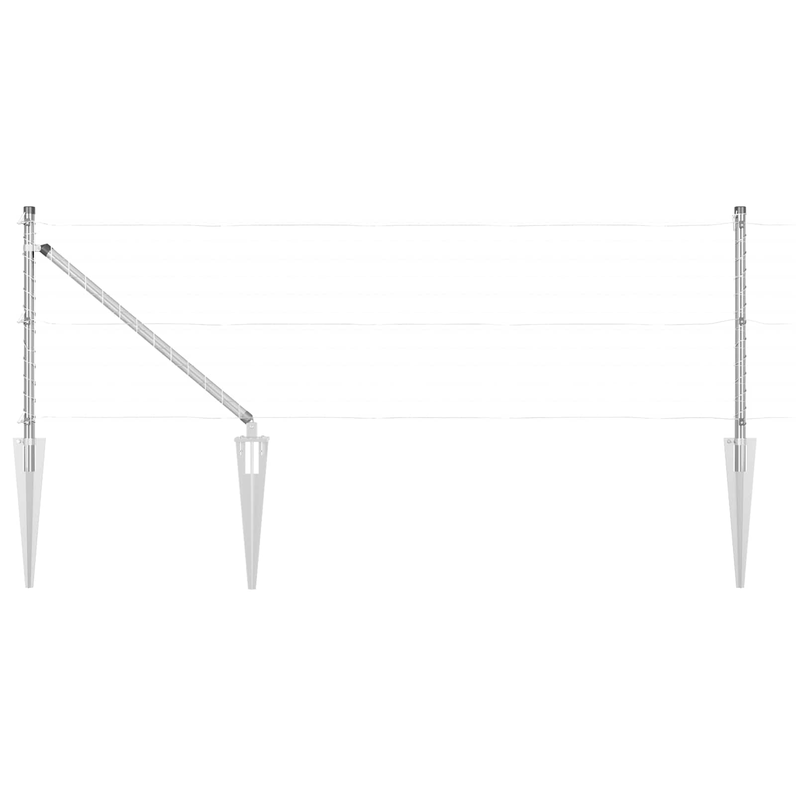 Stup za ogradu 26 pcs Siva 3,2 x 3,2 x 145 cm