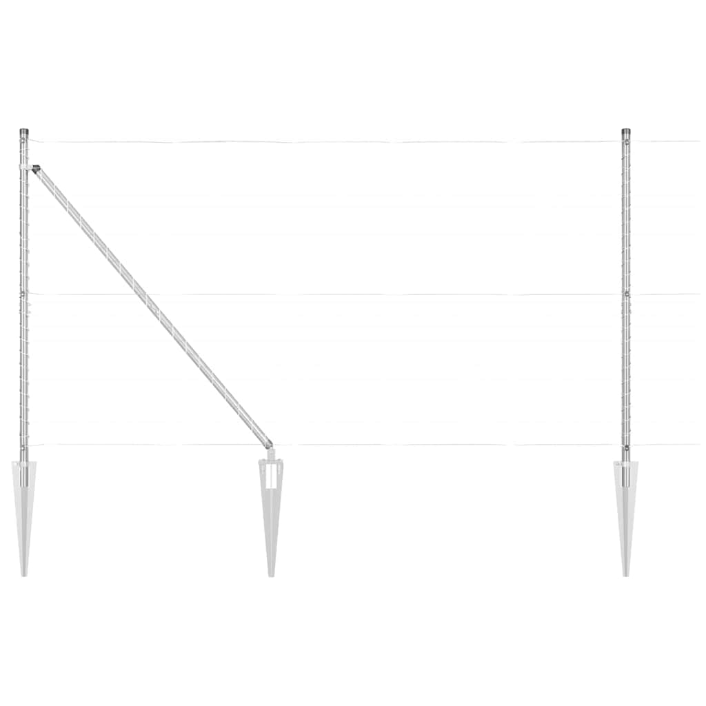 Stup za ogradu 26 pcs Siva 3,2 x 3,2 x 185 cm