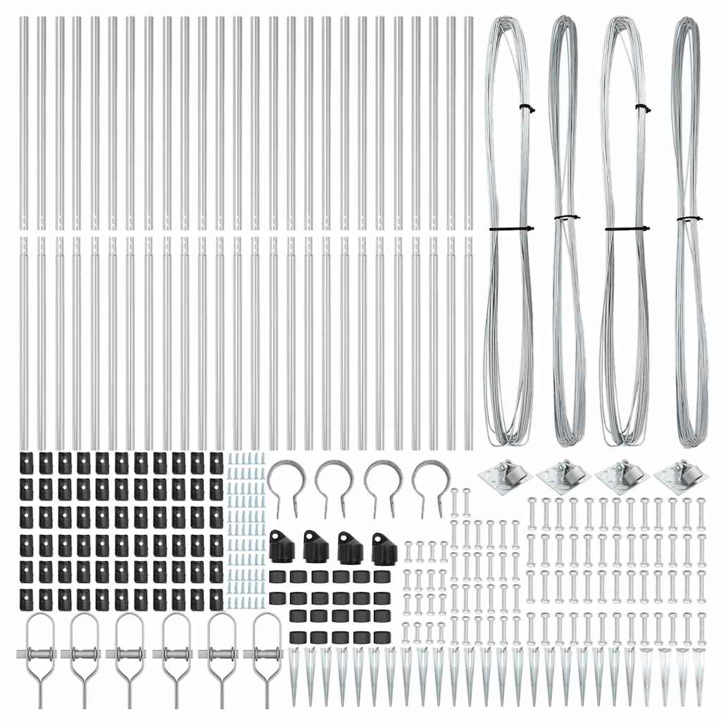 Stup za ogradu 26 pcs Siva 3,2 x 3,2 x 185 cm