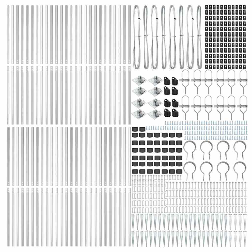Stup za ogradu 52 pcs Siva 3,2 x 3,2 x 215 cm