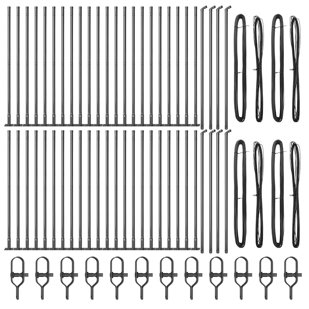 Stup za ogradu 52 pcs Siva 3,2 x 3,2 x 50 cm