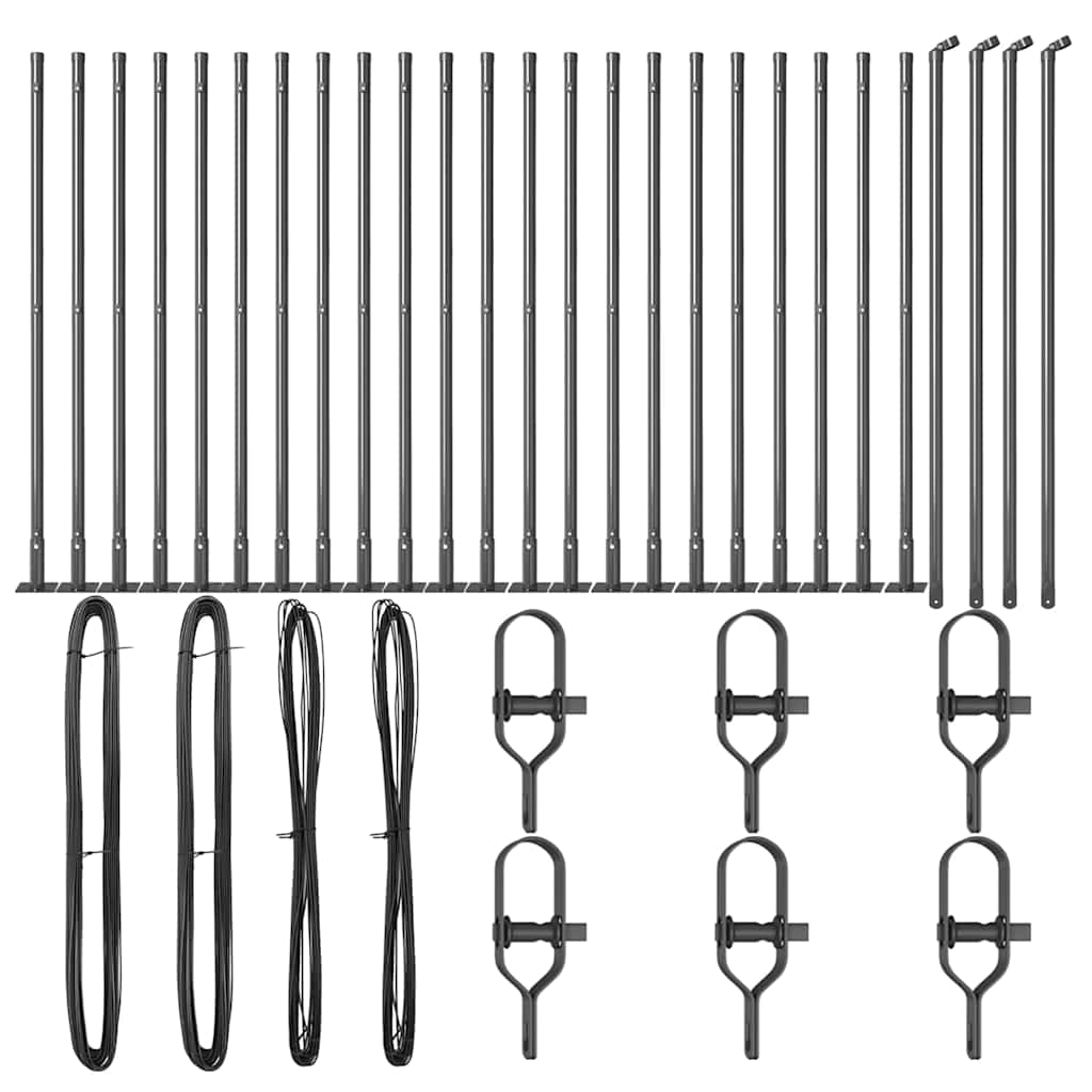 Stup za ogradu 26 pcs Siva 3,2 x 3,2 x 90 cm