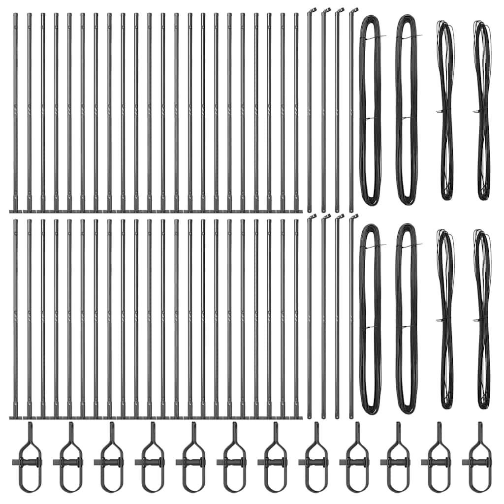 Stup za ogradu 52 pcs Siva 3,2 x 3,2 x 150 cm