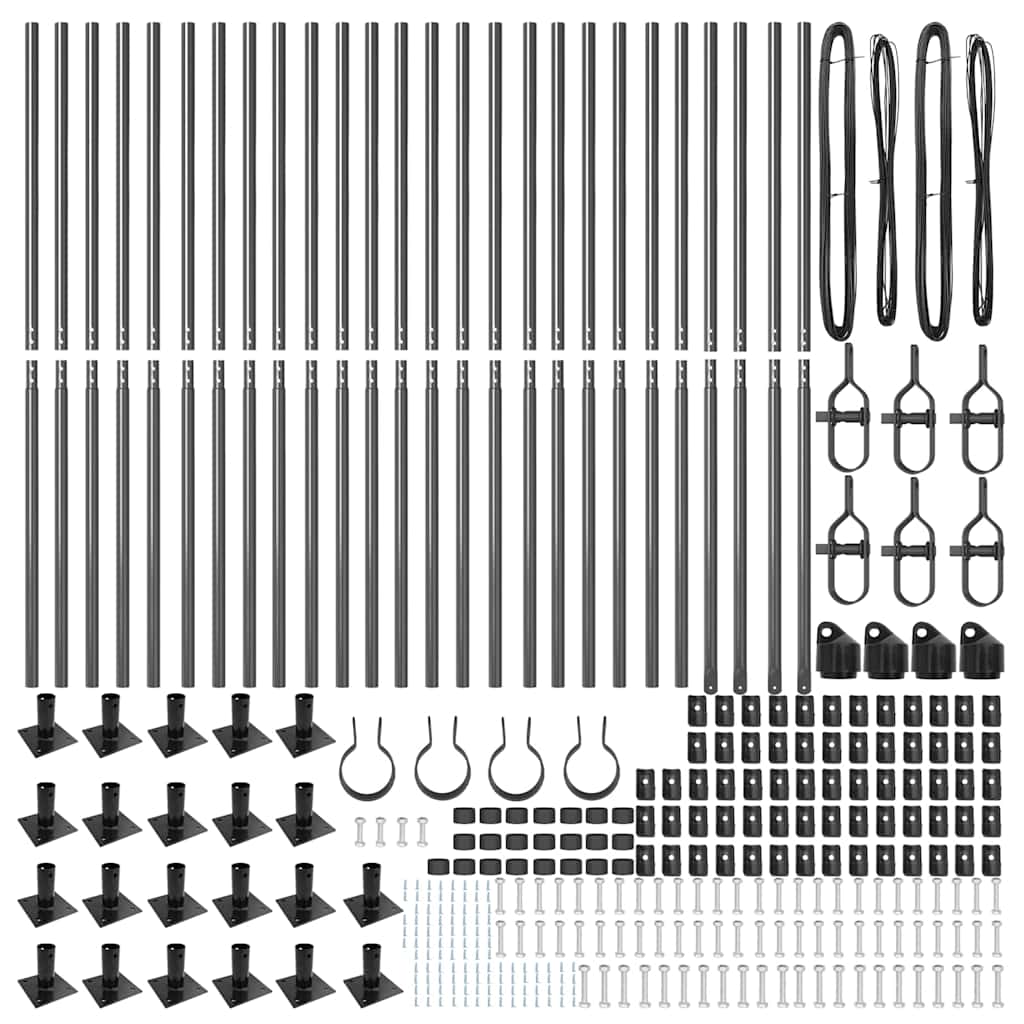 Stup za ogradu 26 pcs Siva 3,2 x 3,2 x 170 cm