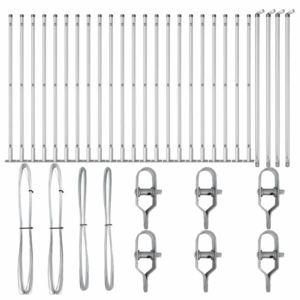 Stup za ogradu 26 pcs Siva 3,2 x 3,2 x 50 cm