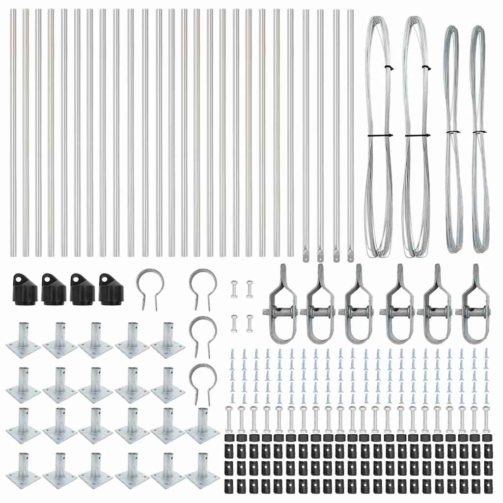Stup za ogradu 26 pcs Siva 3,2 x 3,2 x 50 cm