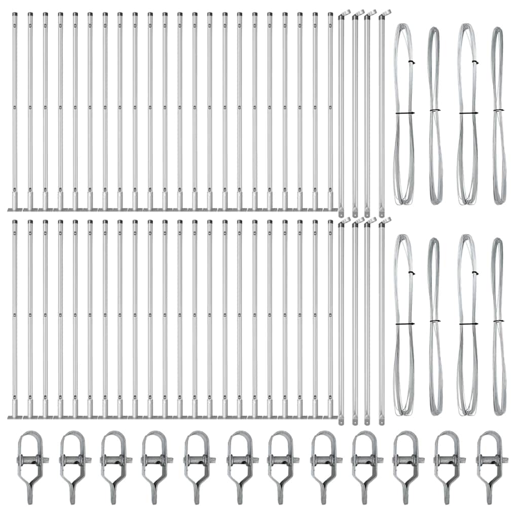 Stup za ogradu 52 pcs Siva 3,2 x 3,2 x 110 cm