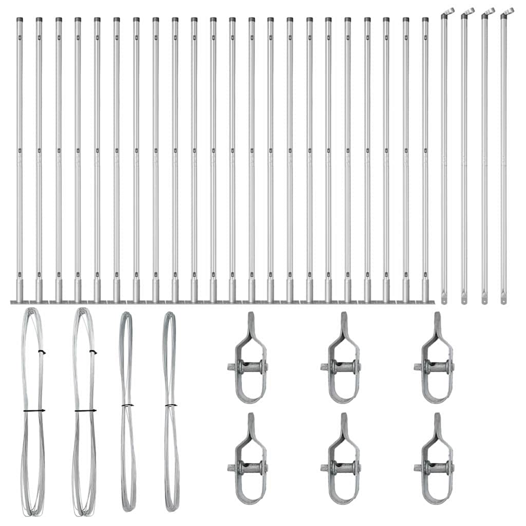 Stup za ogradu 26 pcs Siva 3,2 x 3,2 x 130 cm