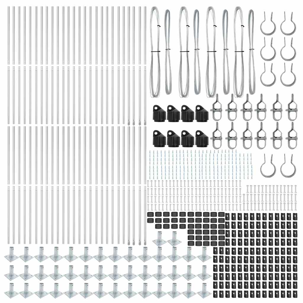 Stup za ogradu 52 pcs Siva 3,2 x 3,2 x 130 cm