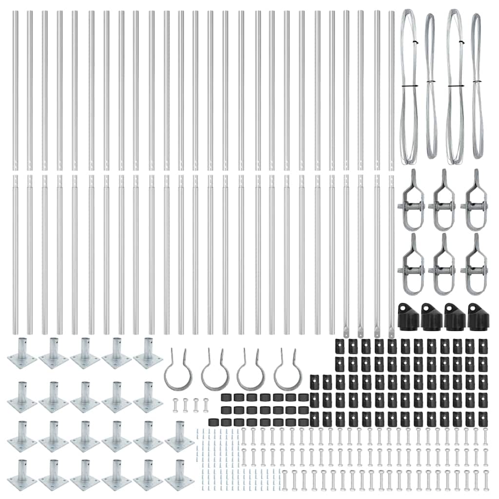 Stup za ogradu 26 pcs Siva 3,2 x 3,2 x 150 cm