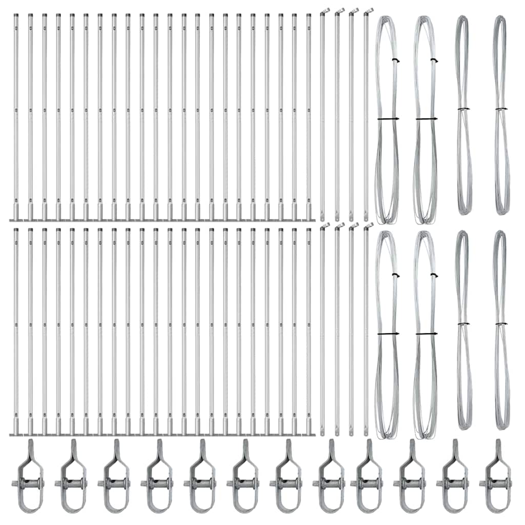 Stup za ogradu 52 pcs Siva 3,2 x 3,2 x 150 cm