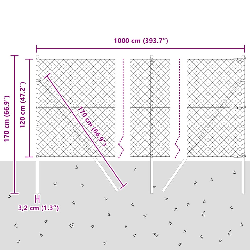 Stup za ogradu Zelena 10 x 1,2 m (40 x 40 mm mrežica)