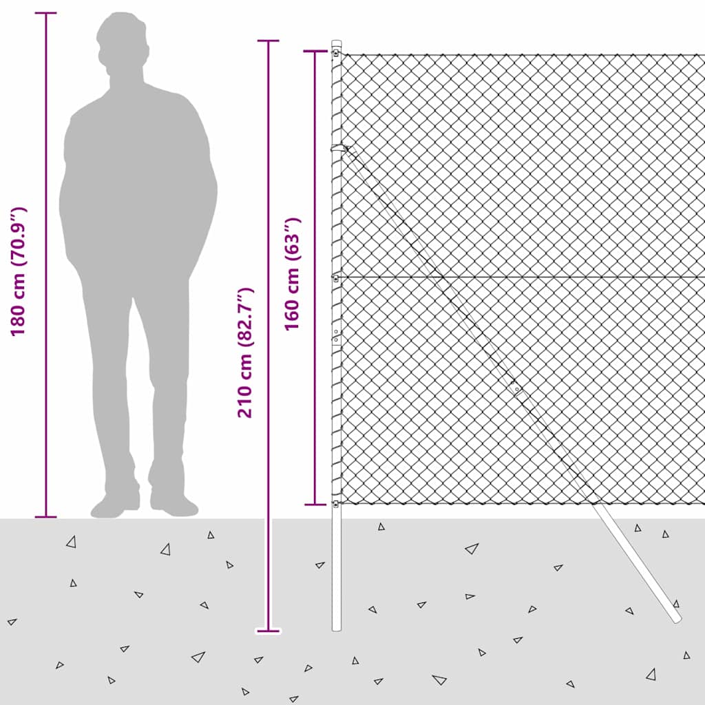 Stup za ogradu Zelena 10 x 1,6 m (40 x 40 mm mreža) Čelik i PVC